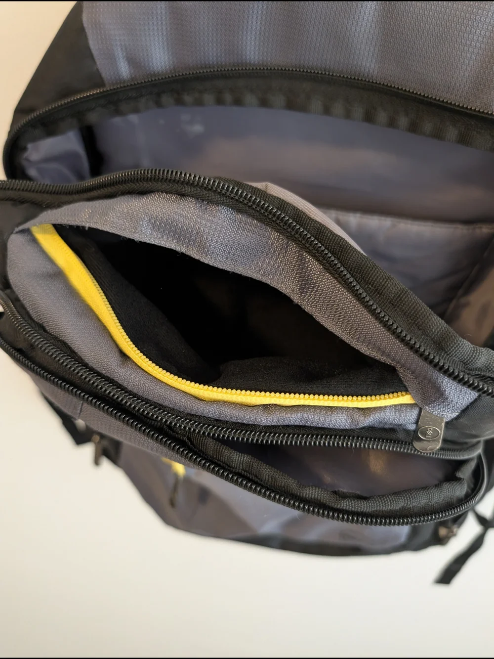 Dell Gray and Black Men's Laptop Backpack with Yellow Accent